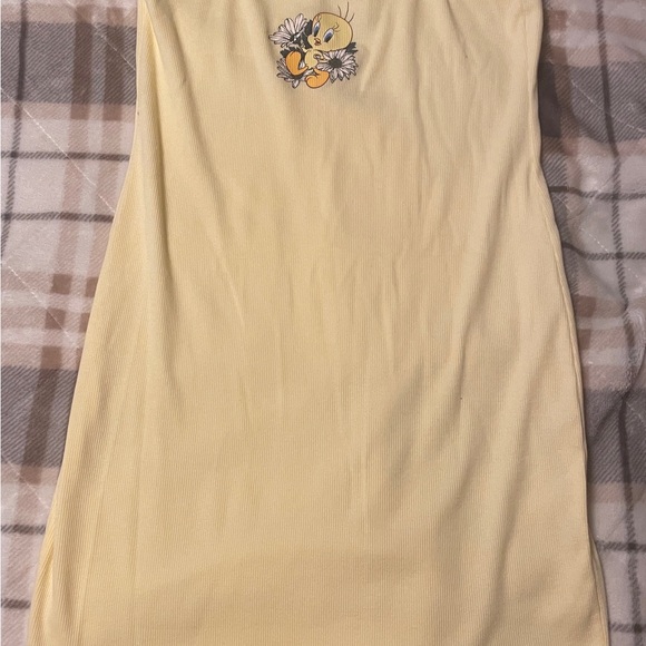 NWT Looney Tunes- Tweetie Bird Yellow Summer Dress with Shoulder Ties- Women’s M - Picture 5 of 9